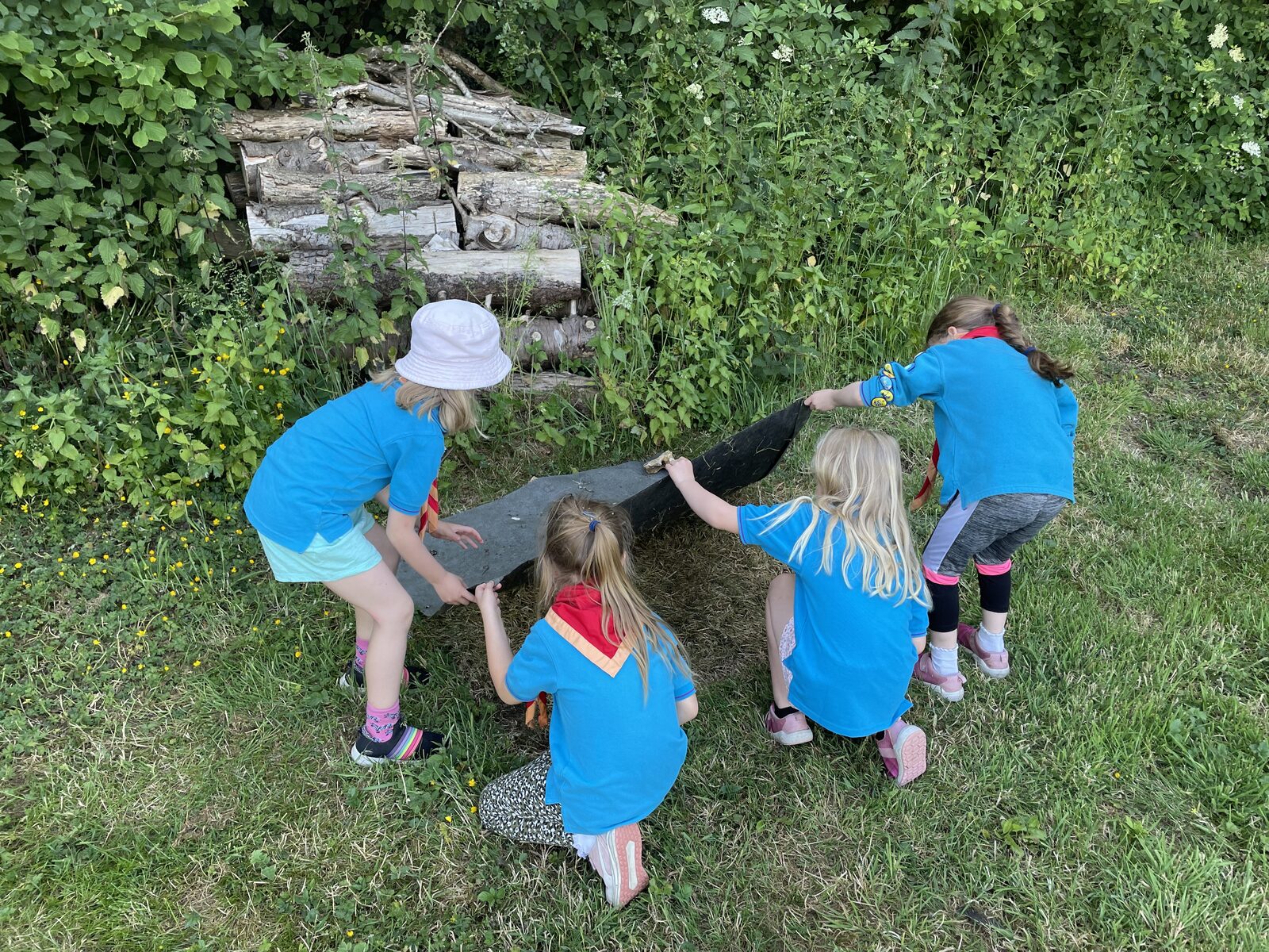A local Scout group visiting the site.